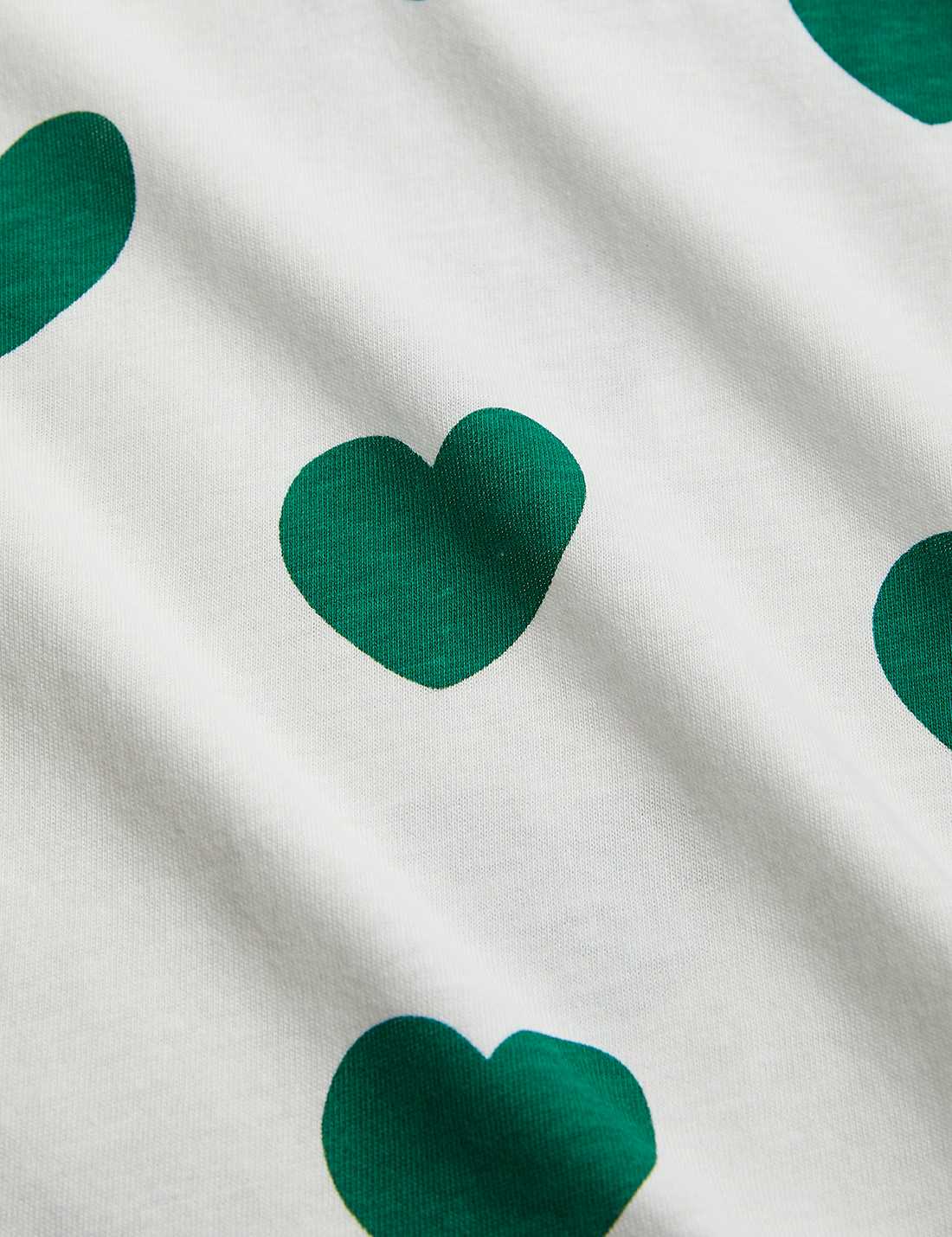 Hearts AOP LS Body, Green