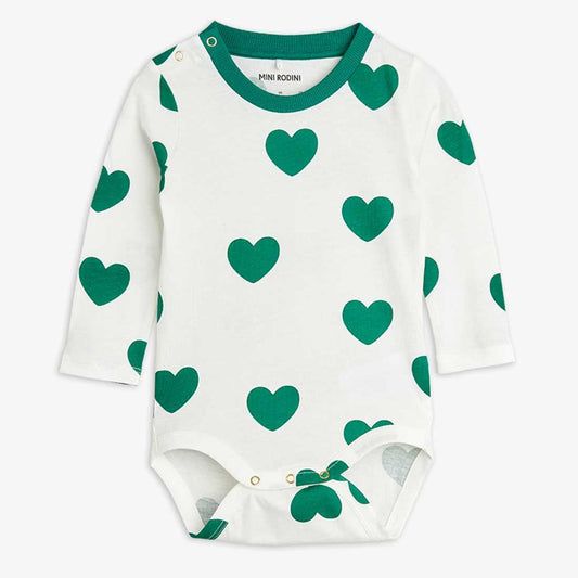 Hearts AOP LS Body, Green