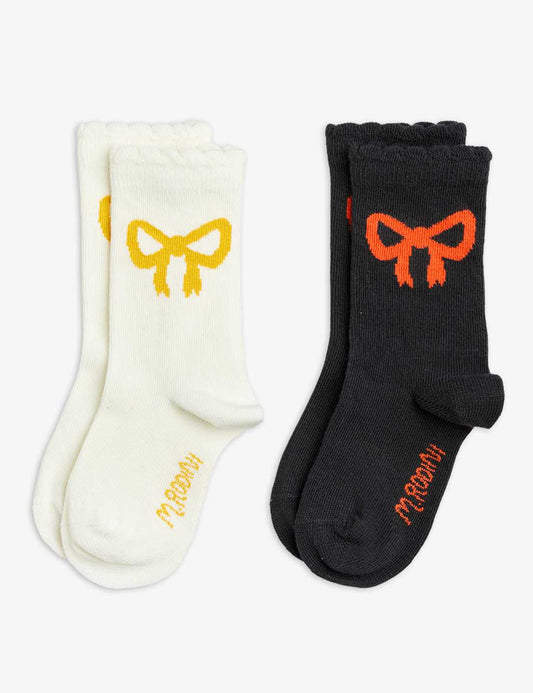 Bow scallop 2-pack socks Multi