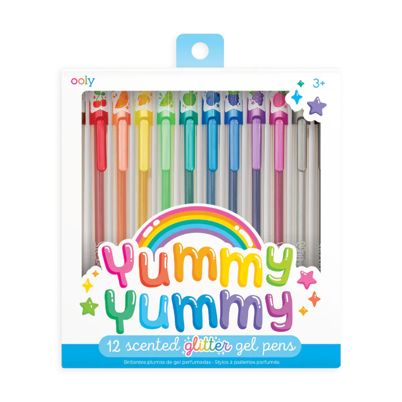 Gelpennor med doft, 12-pack, Yummy Yummy Doftande Glitter - Ooly