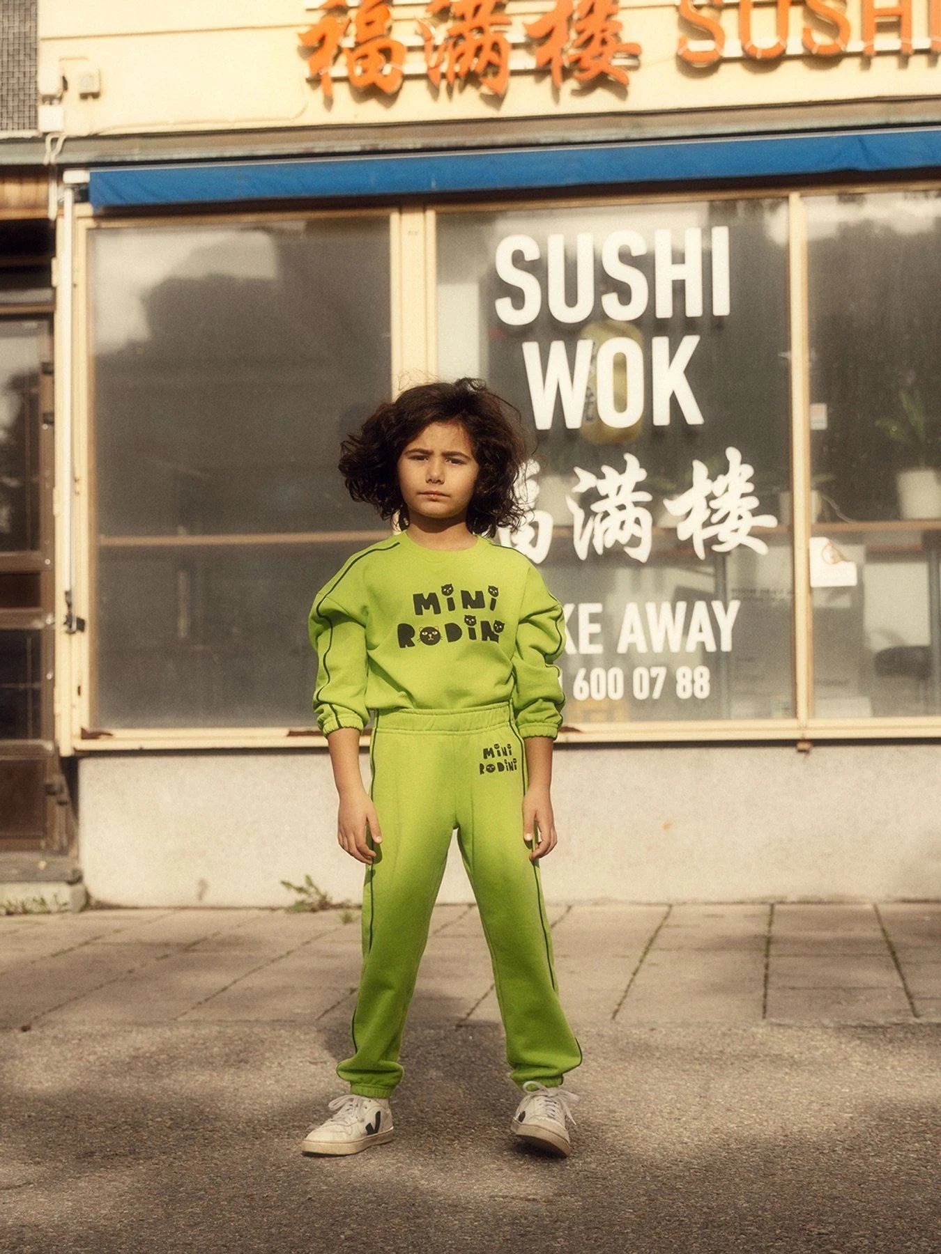 Cats SP Sweatshirt, Grön - Mini Rodini