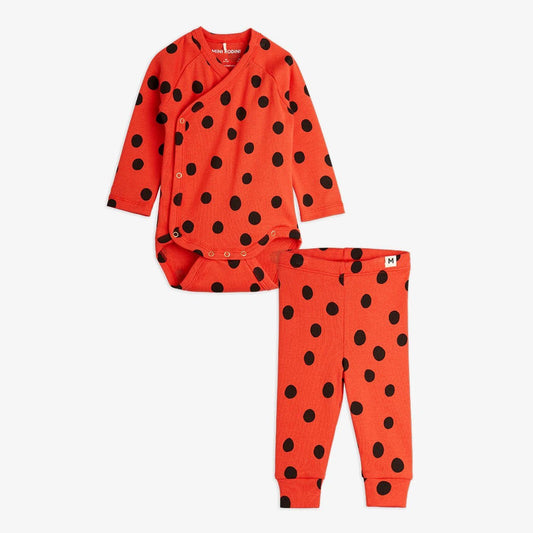 Dots Baby Set för nyfödd, Röd/Svart - Mini Rodini