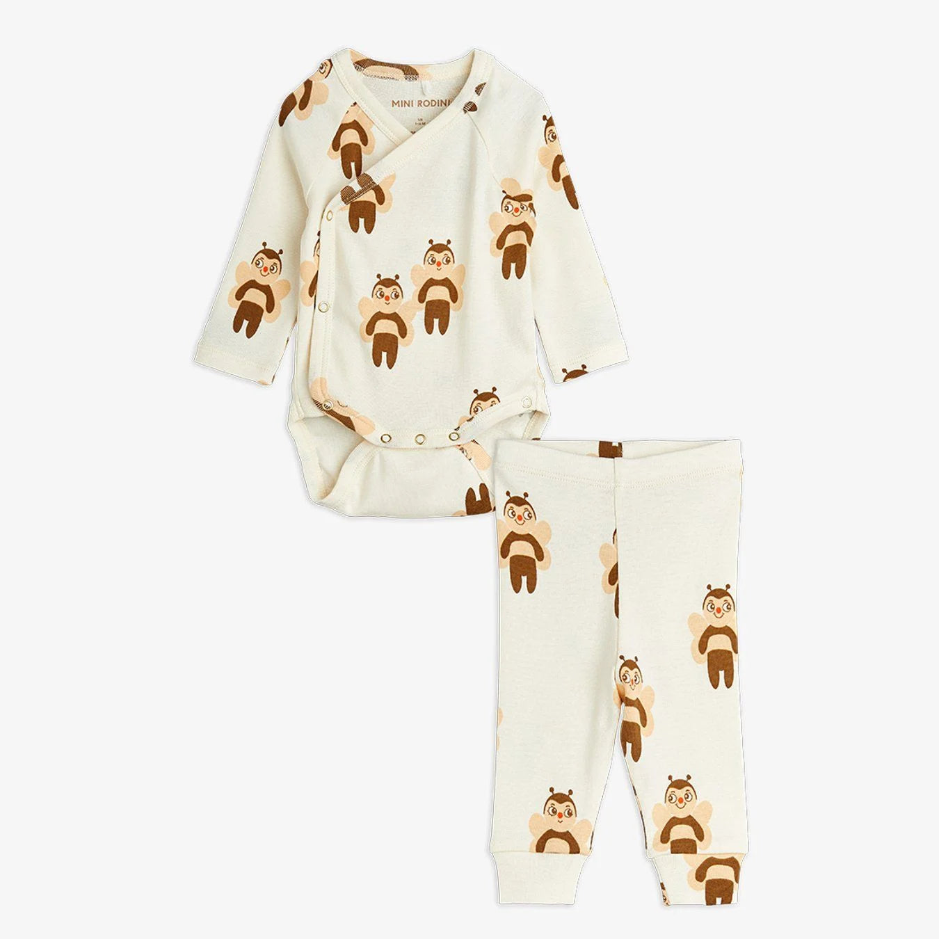 Babyset, Bees newborn set, Beige - Mini Rodini