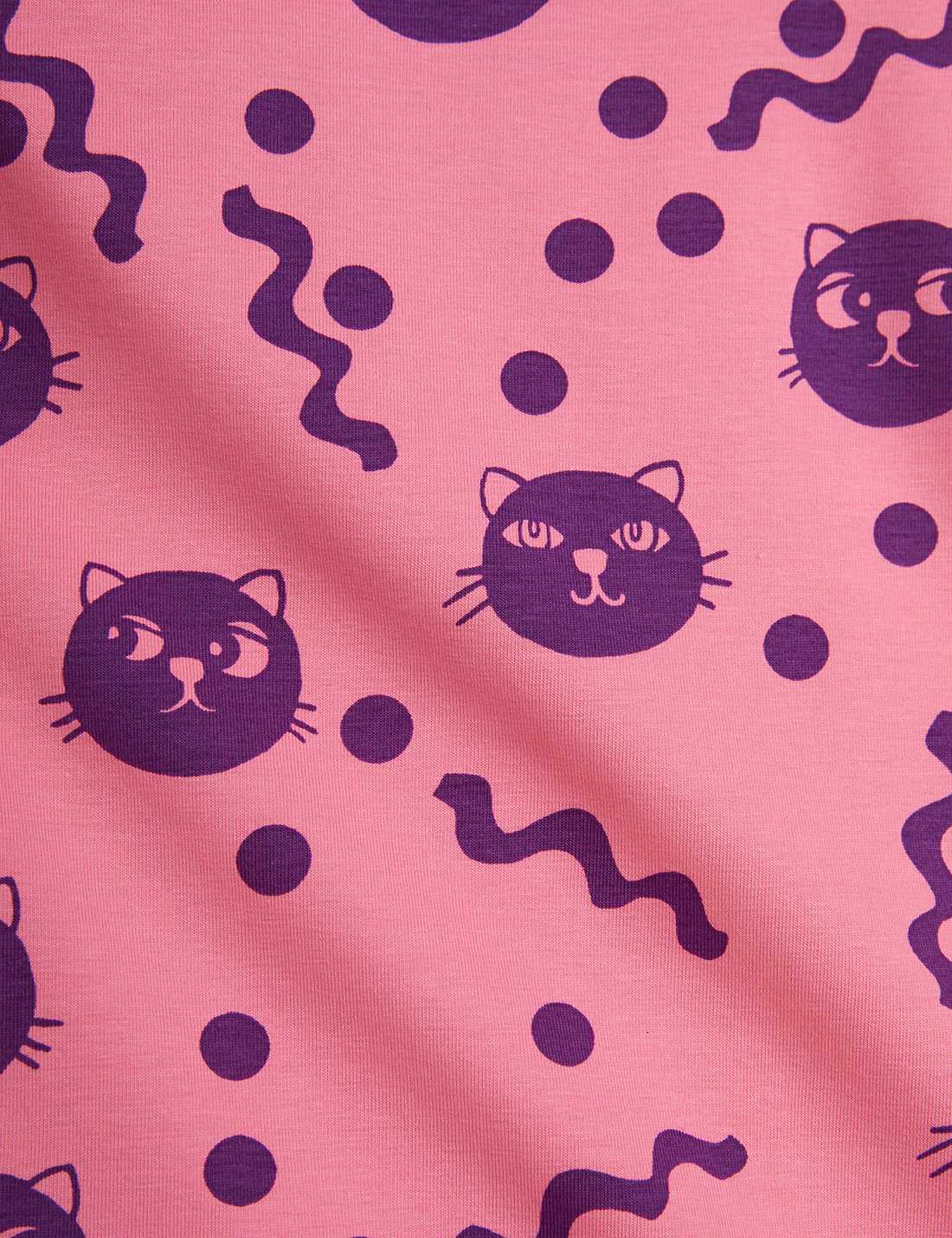 Squiggly Cats AOP Leggings, Pink