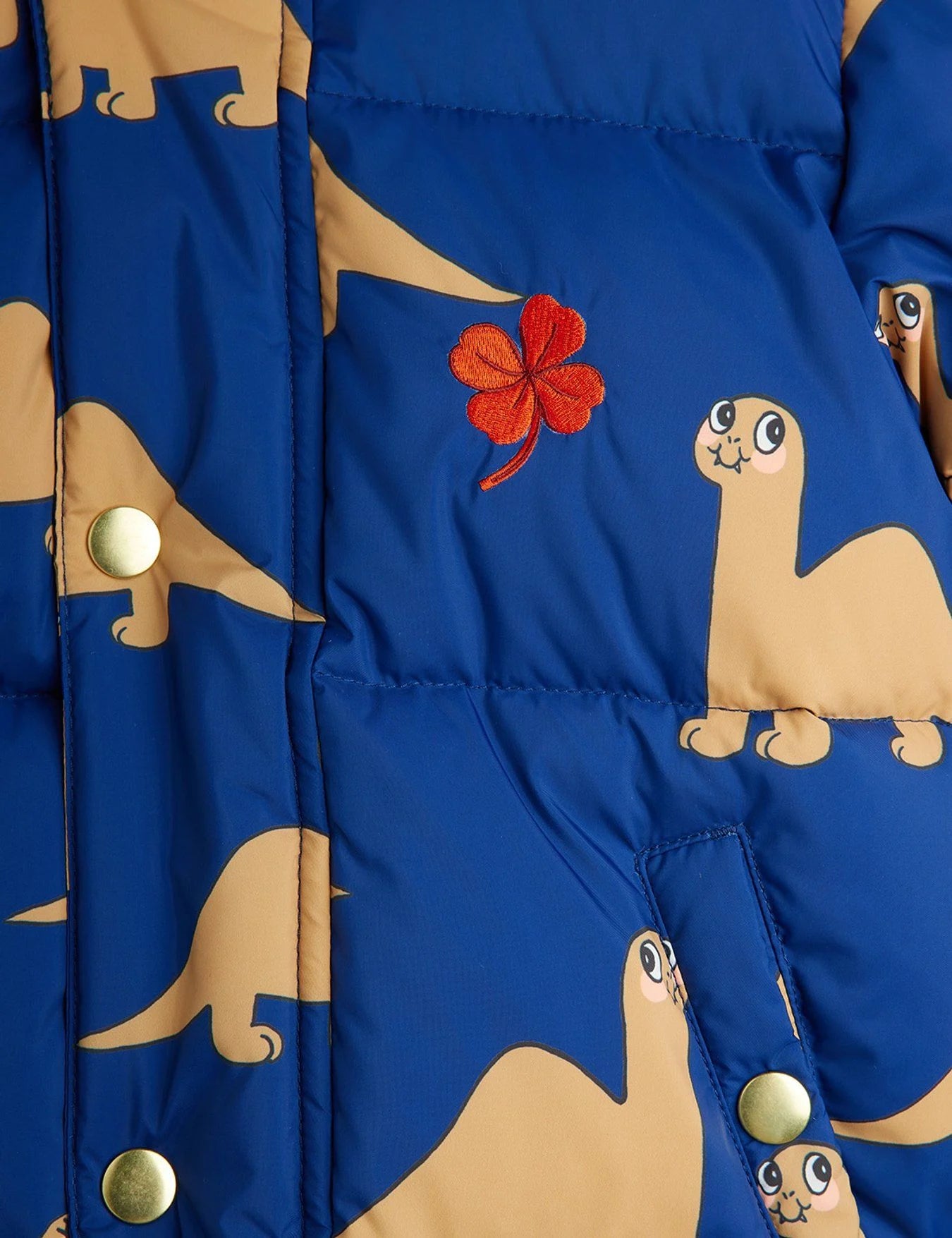 Dinos puffjacka med luva, AOP Hooded Puffer, Chapter 2, Limited Stock, Blå