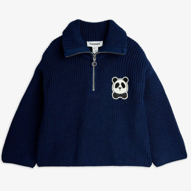 Panda Grovstickad Tröja, Chapter 1, Limited Stock, Blå - Mini Rodini