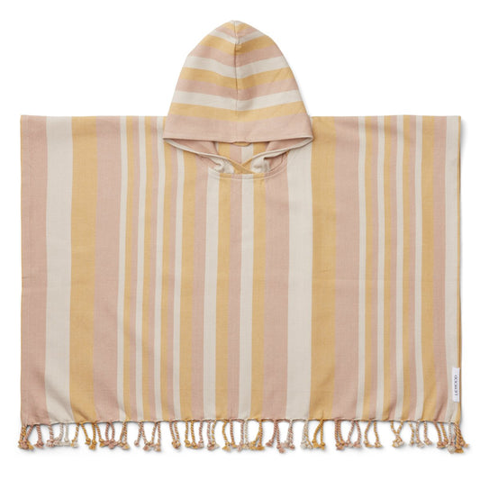 Roomie Poncho YD stripe: Peach/Sandy/Yellow Mellow, 5-6 år - Liewood
