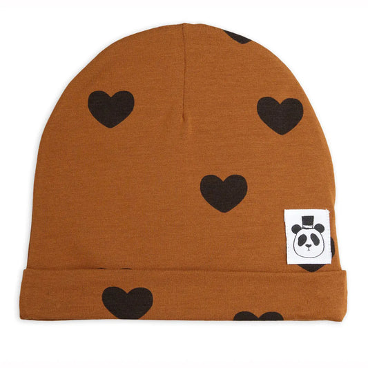 Basic Hearts Beanie, Brown