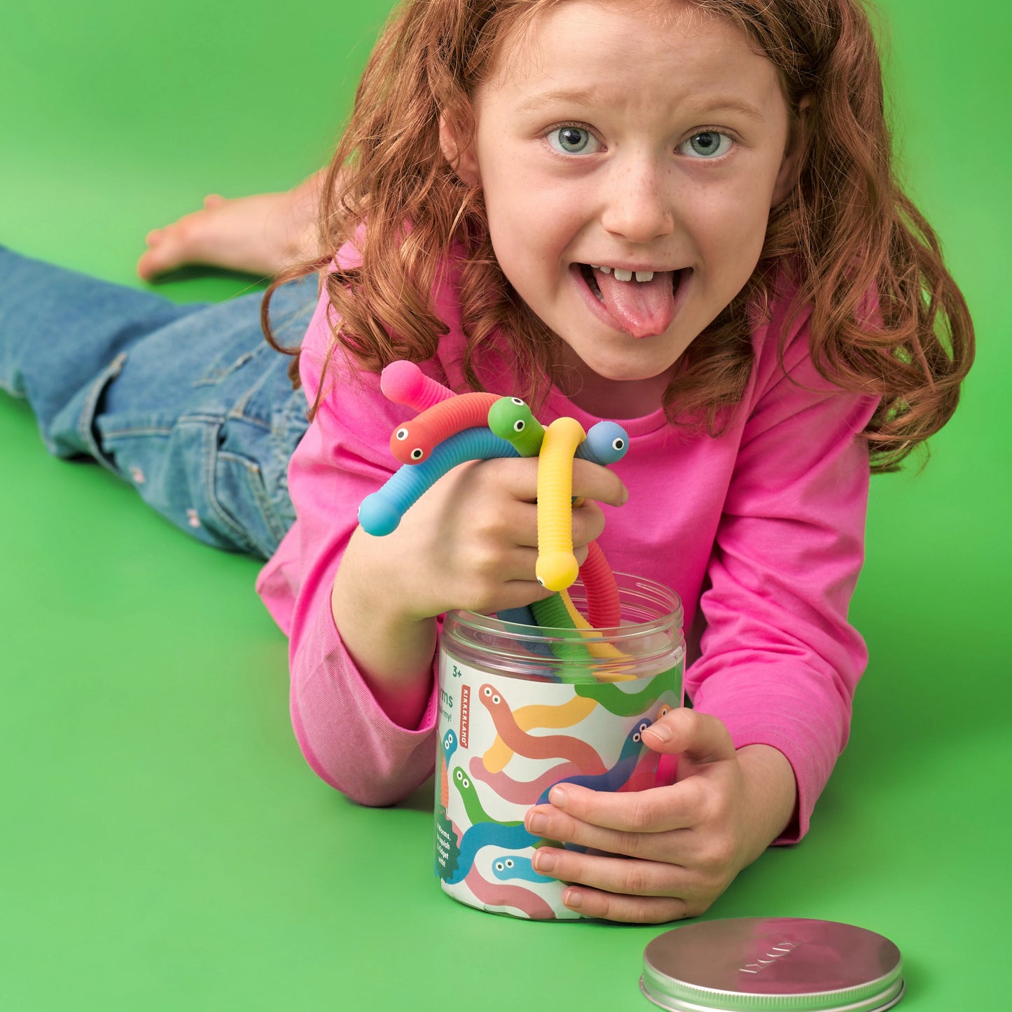 Burk med Gummi Maskar, Olika Färger - Kikkerland