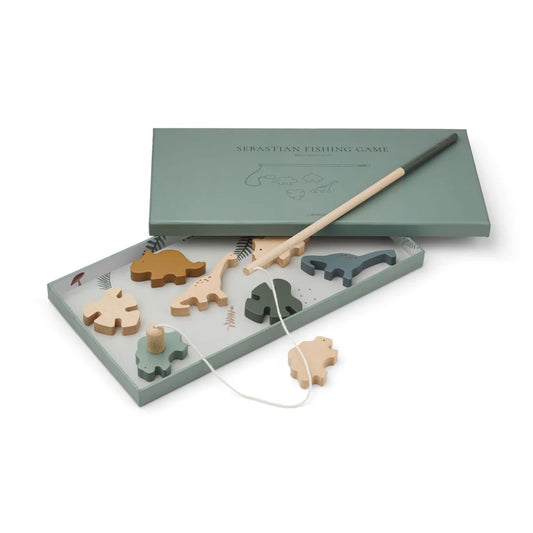 Sebastian Fishing Game, Dino/Hunter Green Multi Mix - Liewood