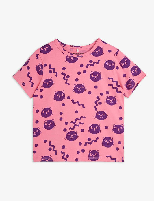 Squiggly Cats AOP SS Tee, Pink