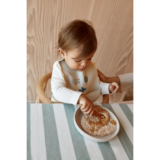 Haklappar 2-pack, Tilda Printed Bib,  Aviator/Ecru - Liewood