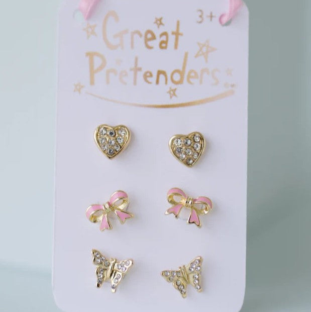 Örhängen 3-pack, Boutique Dazzle Studded Earrings - Great Pretenders