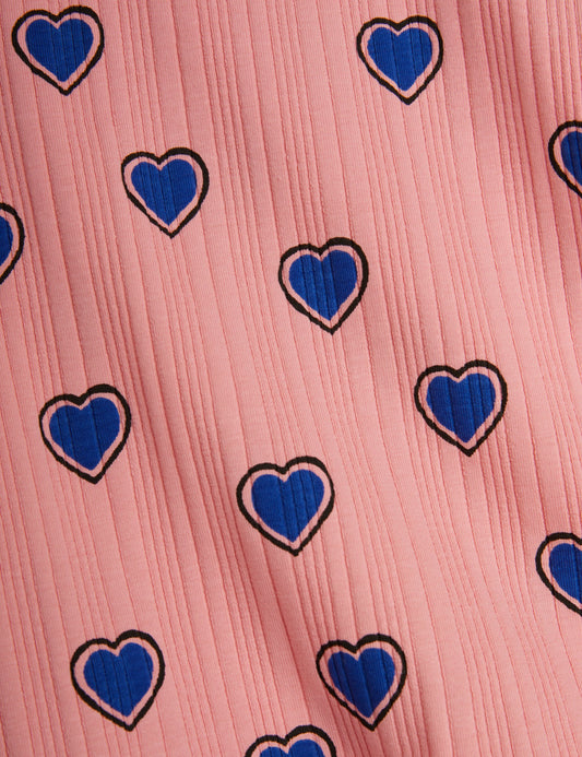 Outlined hearts T-shirt, Rosa - Mini Rodini