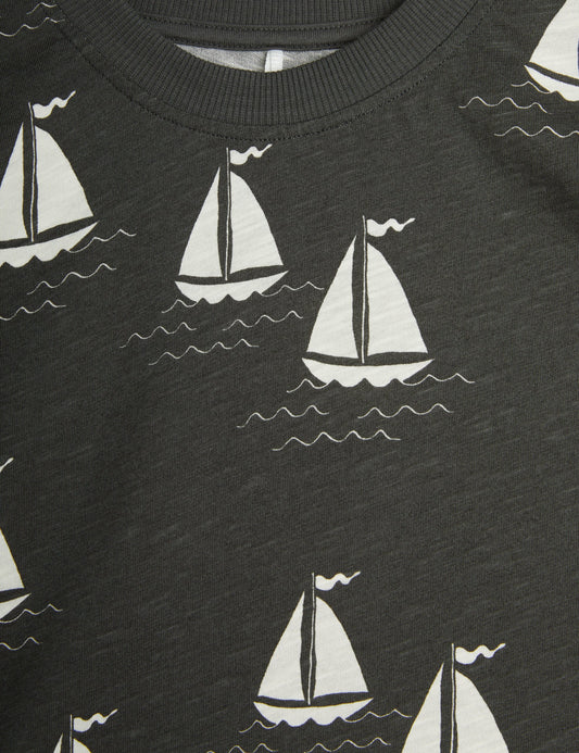 Sailing boats T-shirt, Grå - Mini Rodini