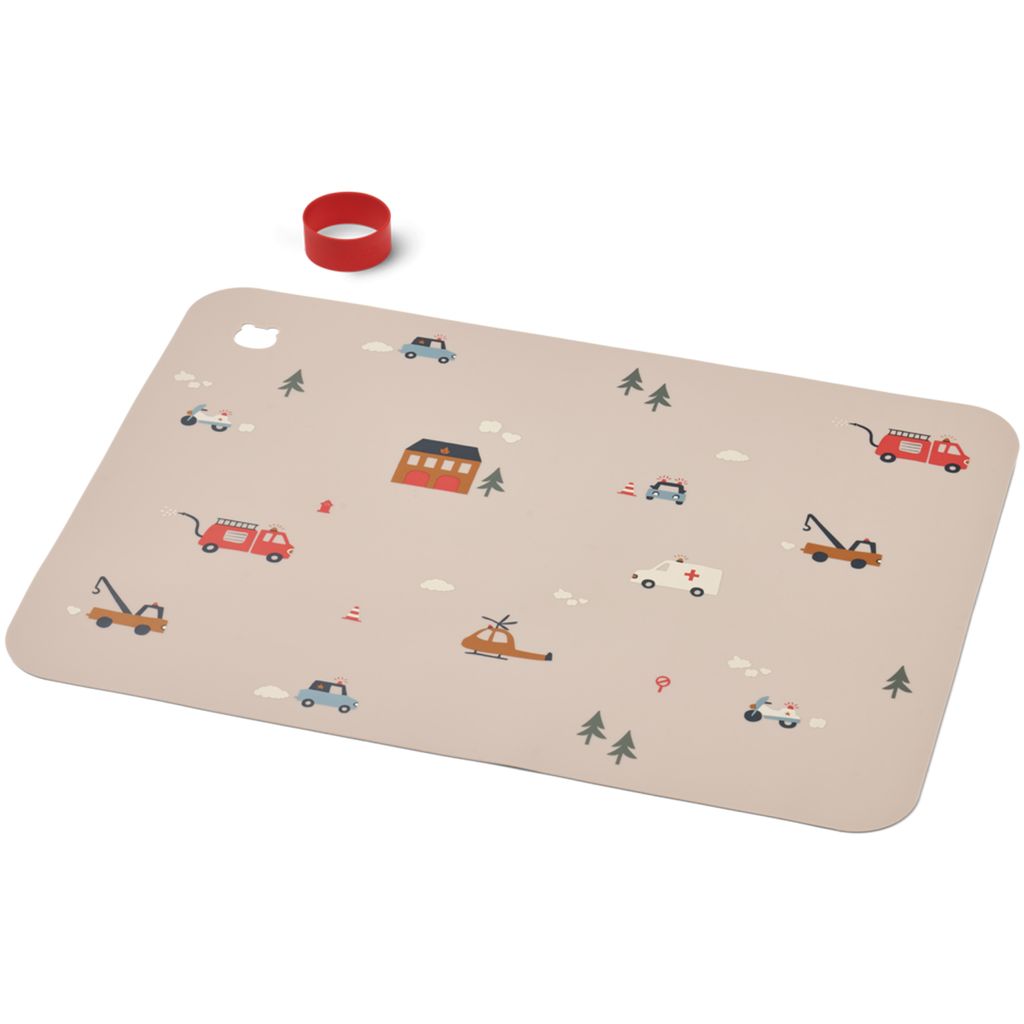 Underlägg, Jude Printed Placemat, Emergency Vehicle/Sandy - Liewood