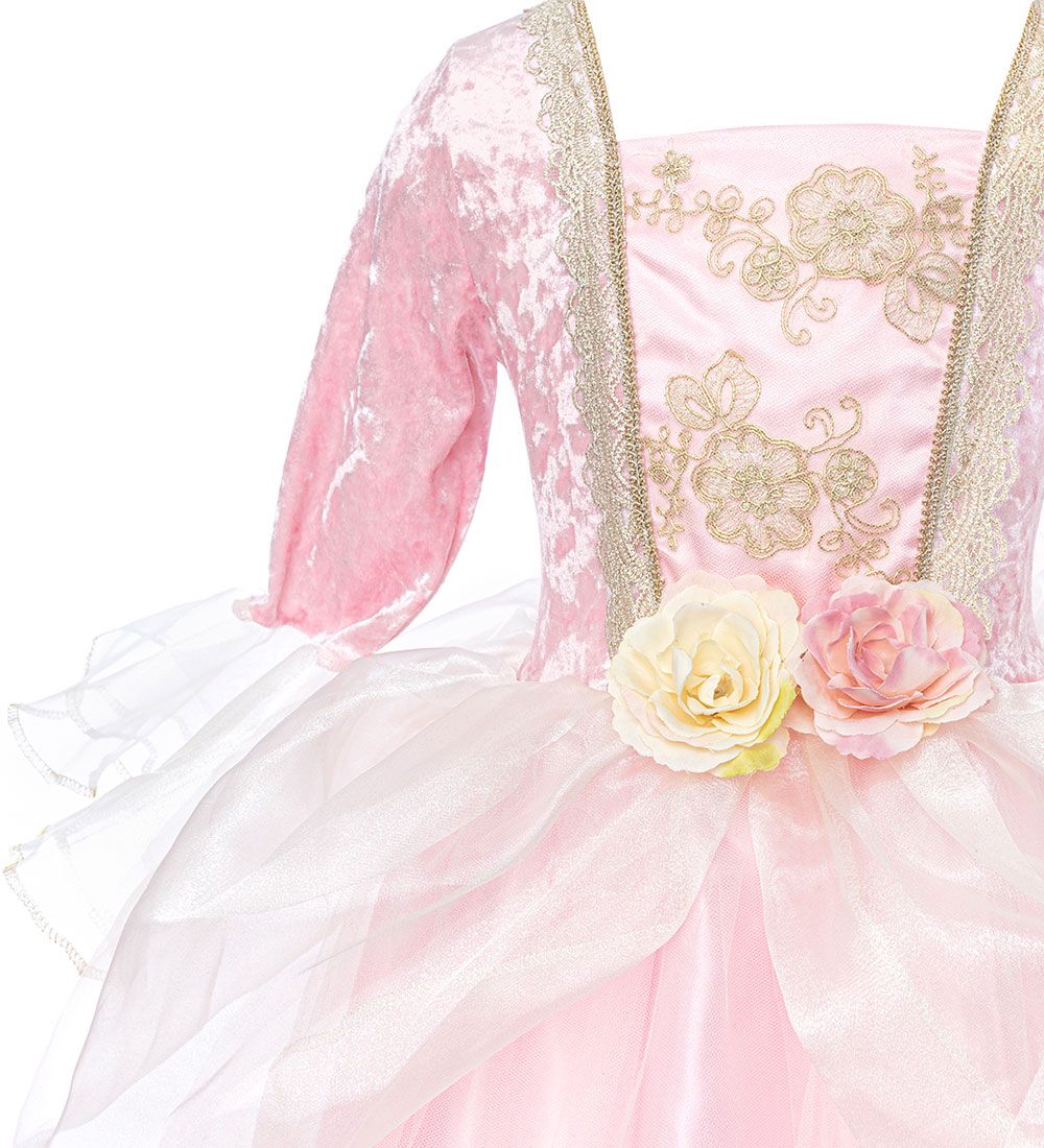 Pink Rose Princess Dress/Princessklänning, Rosa Rosor, 5-6 år - Great Pretenders