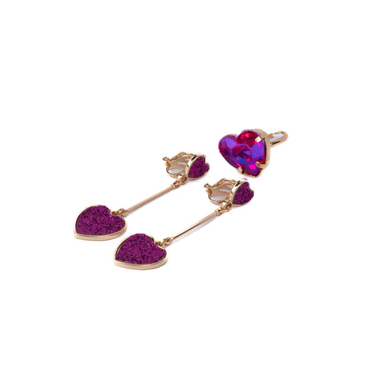 Clipsörhängen & Ring, For My Favorite, Lila - Great Pretenders