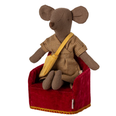 Miniatyr, Röd Fåtölj, Mus - Maileg