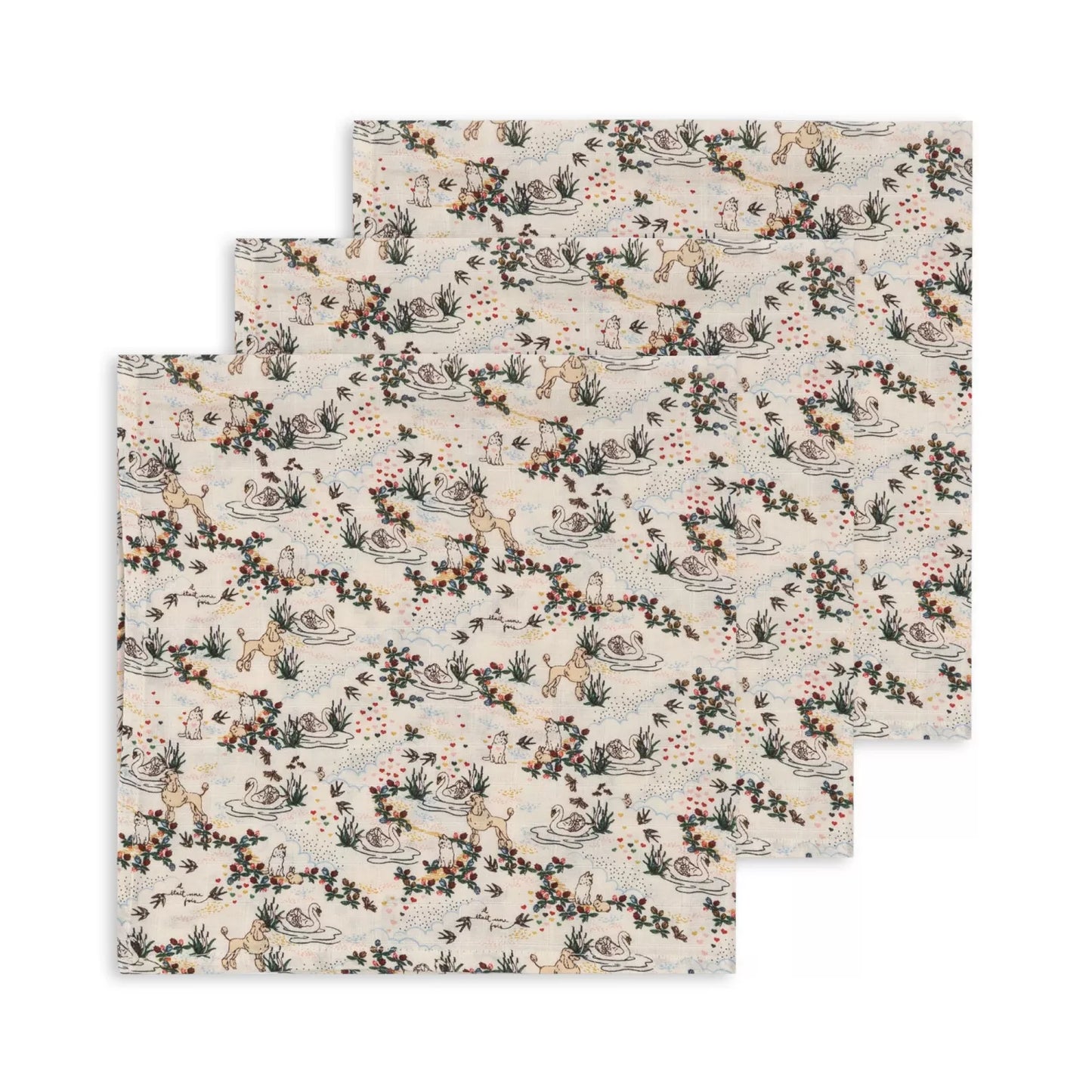 Muslinfiltar GOTS, Mizumi, 3 Pack - Konges Sløjd