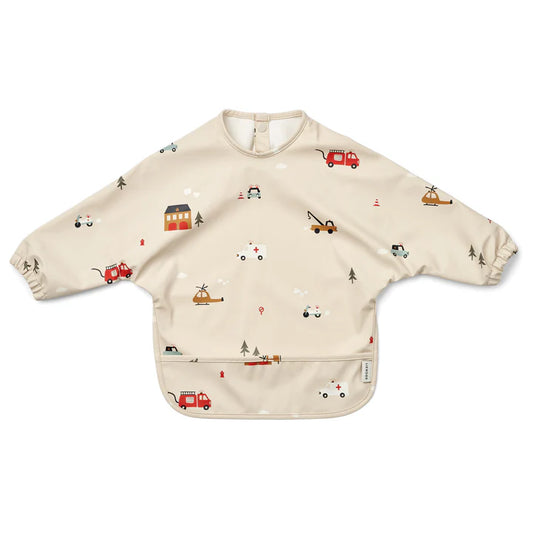 Merle Printed Cape Bib — Emergency Vehicle / Sandy