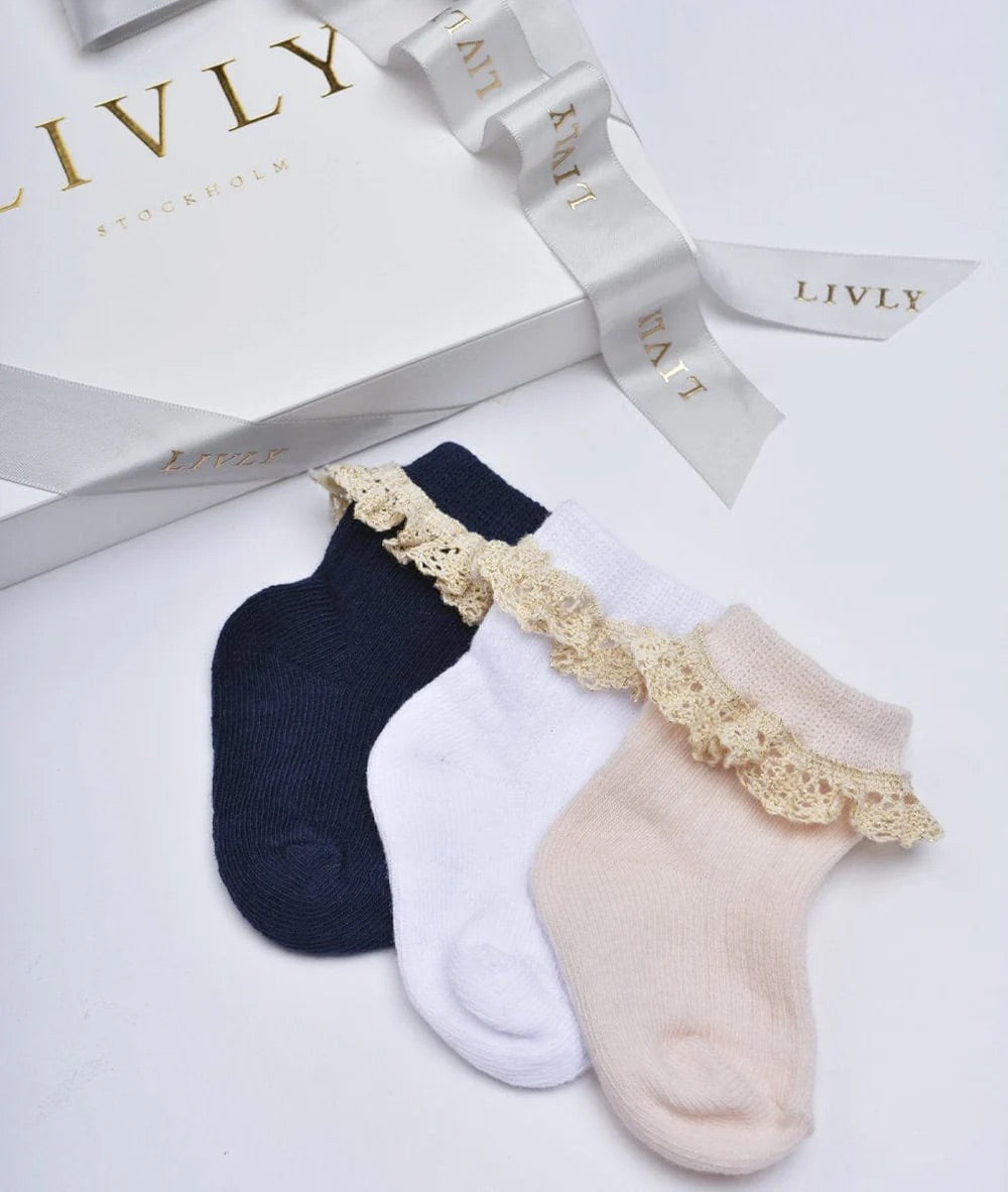 Lace Socks, White