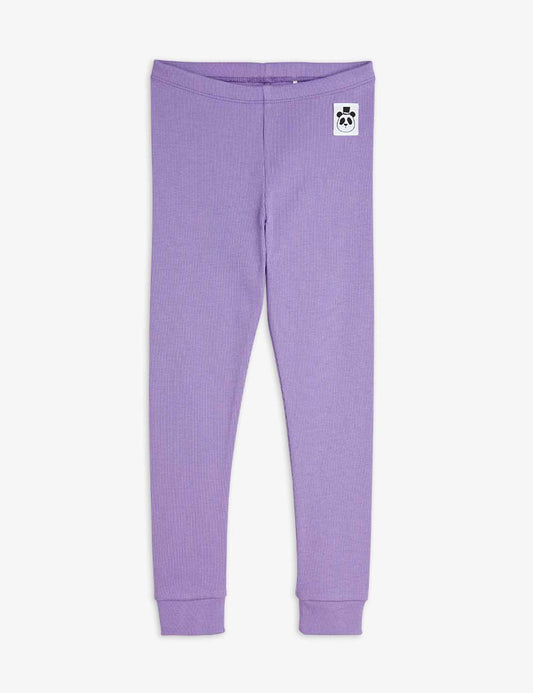 Solid Rib Leggings, Purple