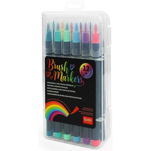 Brush Markers, Set med 12 st.