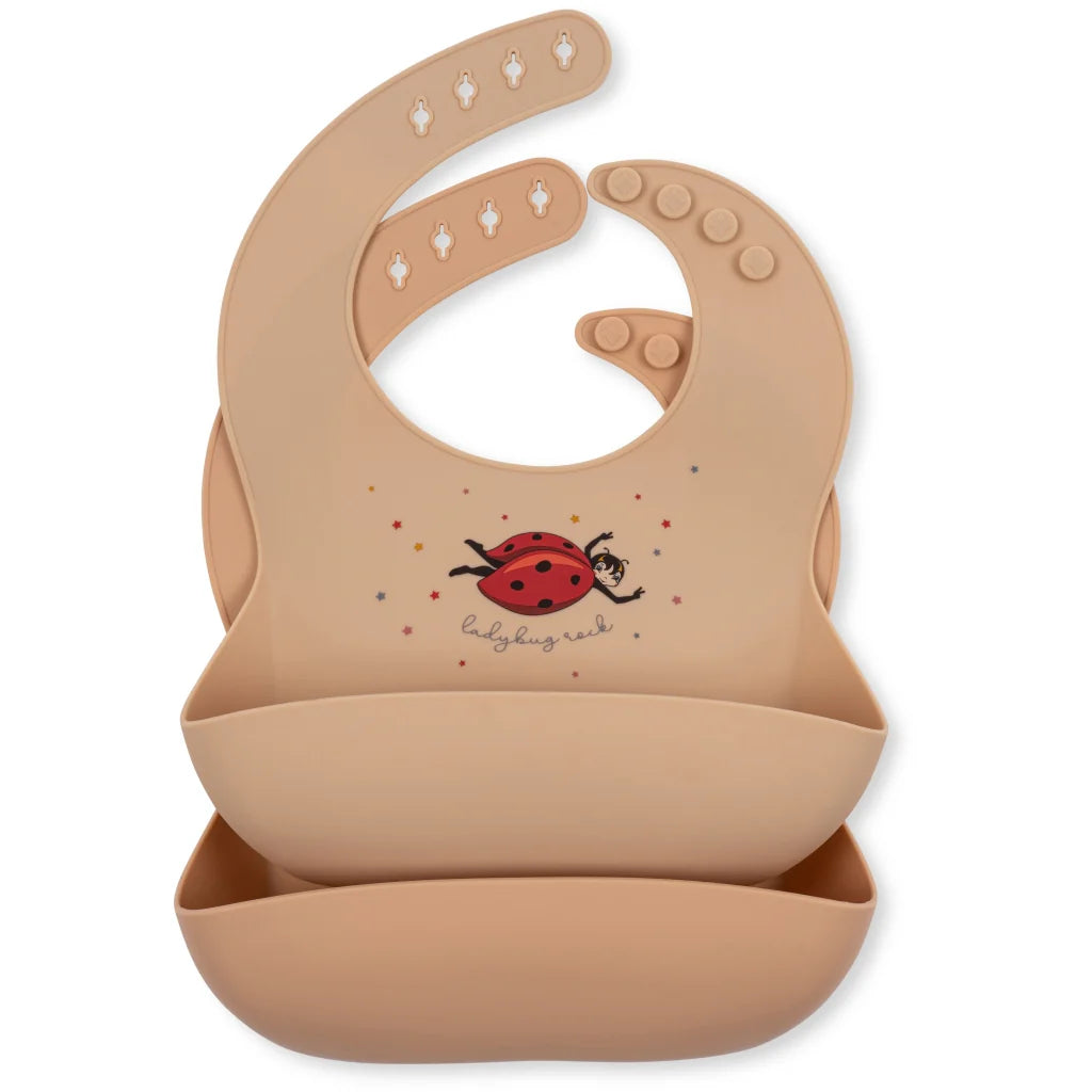 2-Pack Silicone Bibs, Ladybug