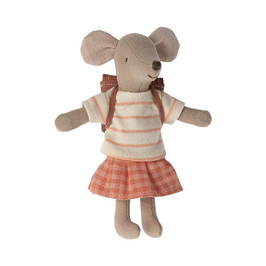 Tricycle mouse, Big sister, with bag - Coral