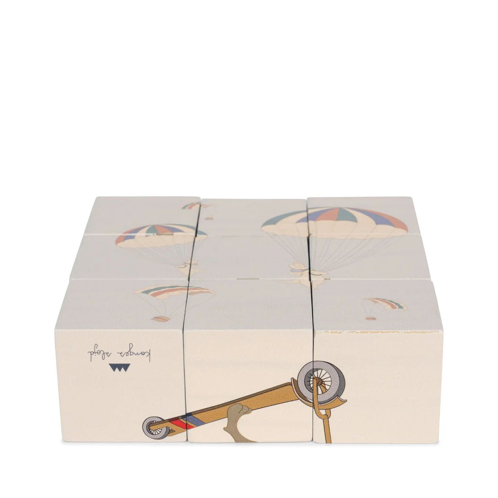 Kub Pussel i Trä, 6 Illustrationer - Konges Sløjd