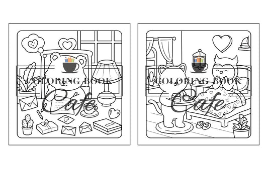 Cozy Heart, Målarbok - Coloring Book Cafe