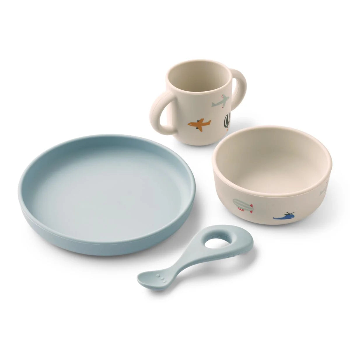 Vivi Printed Tableware Set, Aviator/Ecru