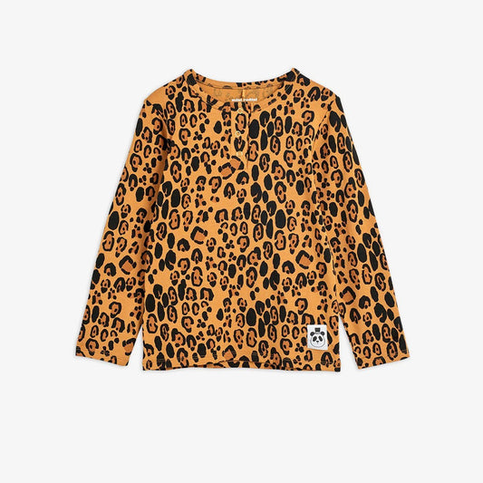 Basic leopard ls tee Beige