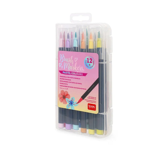 Brush Markers Set Med 12 St., Pastellfärger