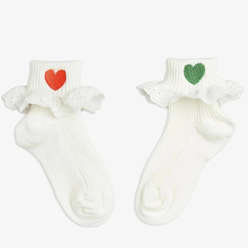 Hearts lace socks white