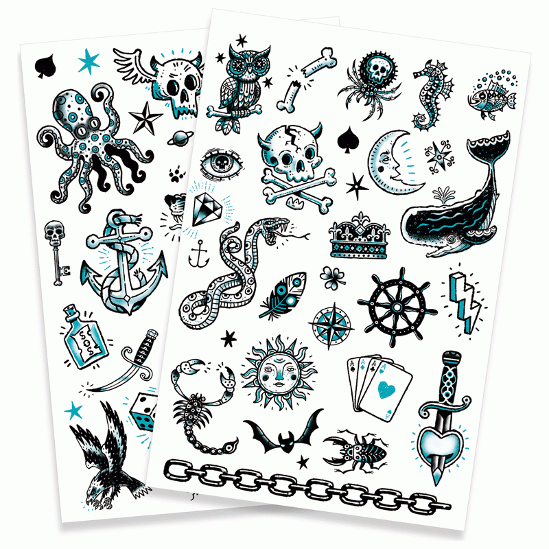 Barntatueringar, Temporära Tatueringar, Den Mörka Sidan - Djeco