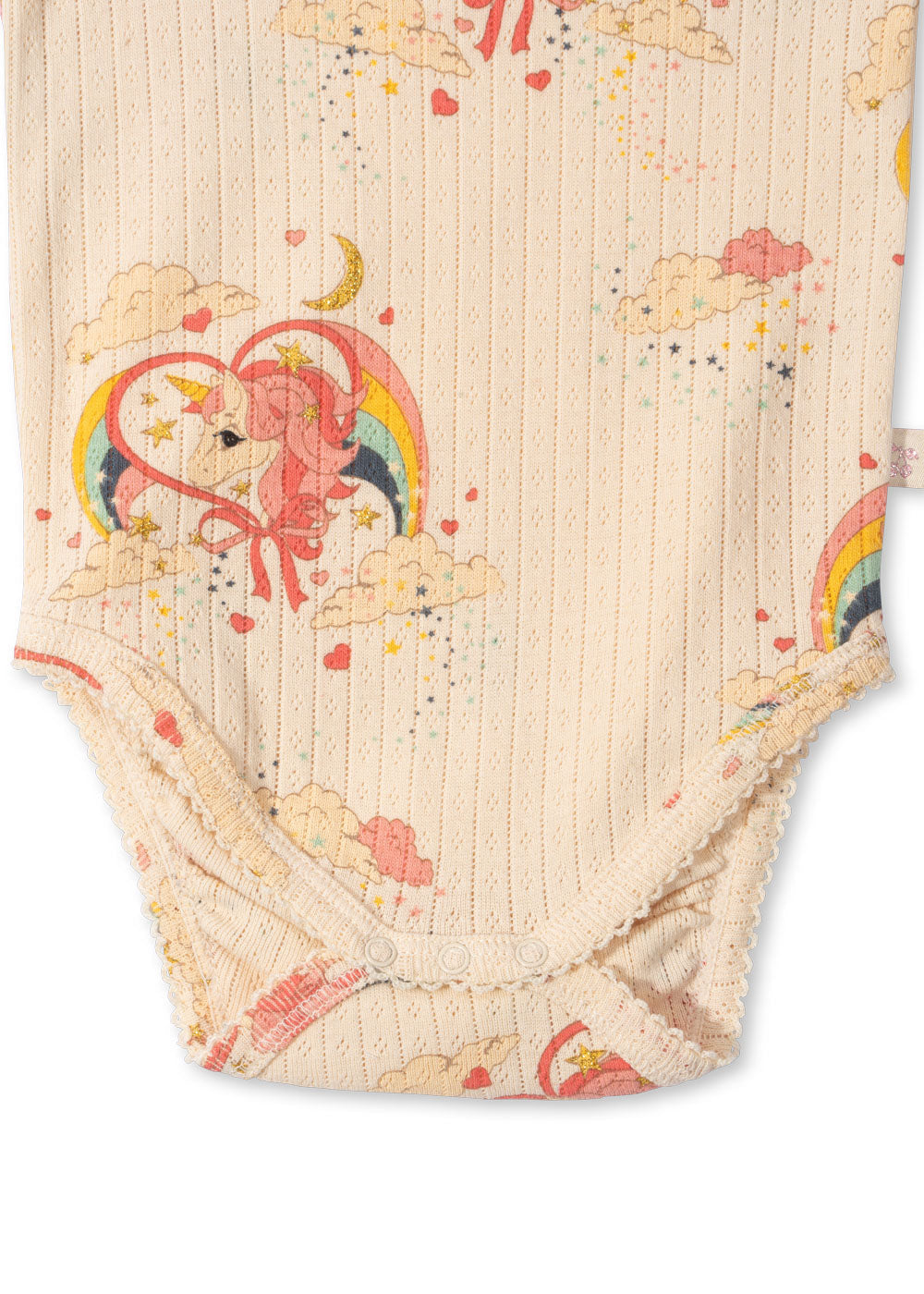 Body Baby 9 mån, Minnie Glitter Body GOTS, Horn Stars - Konges Sløjd