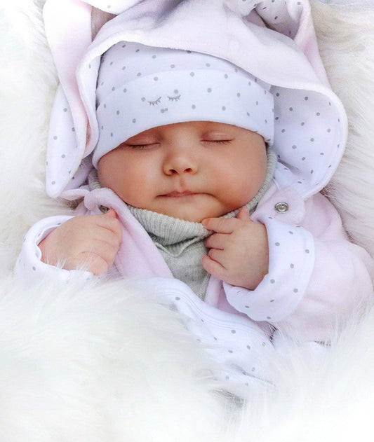 Plush Bunny Overall, Blue Plush/Silver Dots - Livly