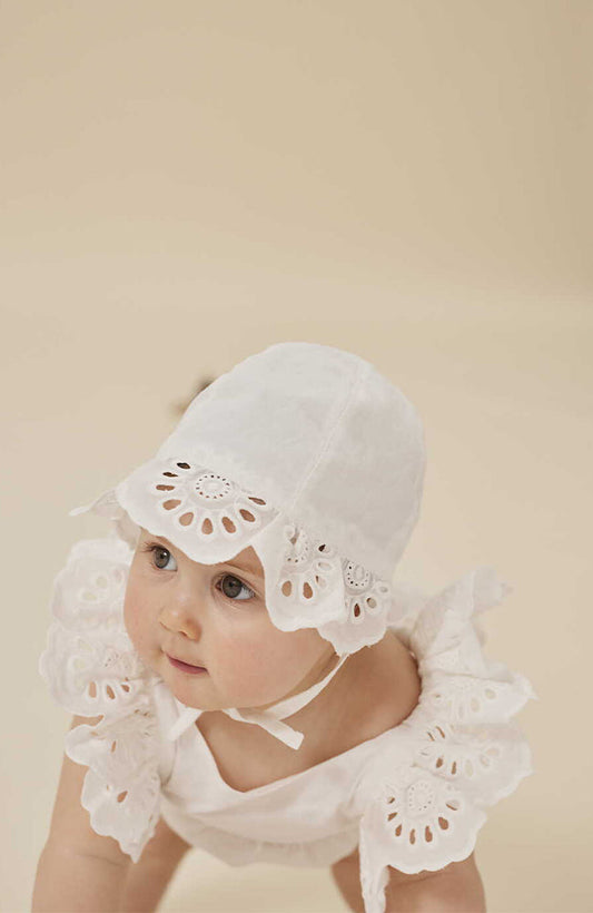 Posey Bonnet/Solhatt, Optic White - Konges Sløjd
