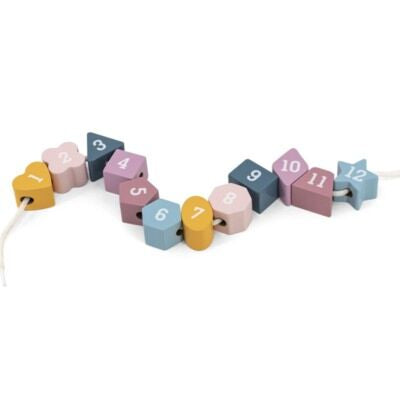 Klocka i trä med avtagbara klossar i trä med siffror - Polar B