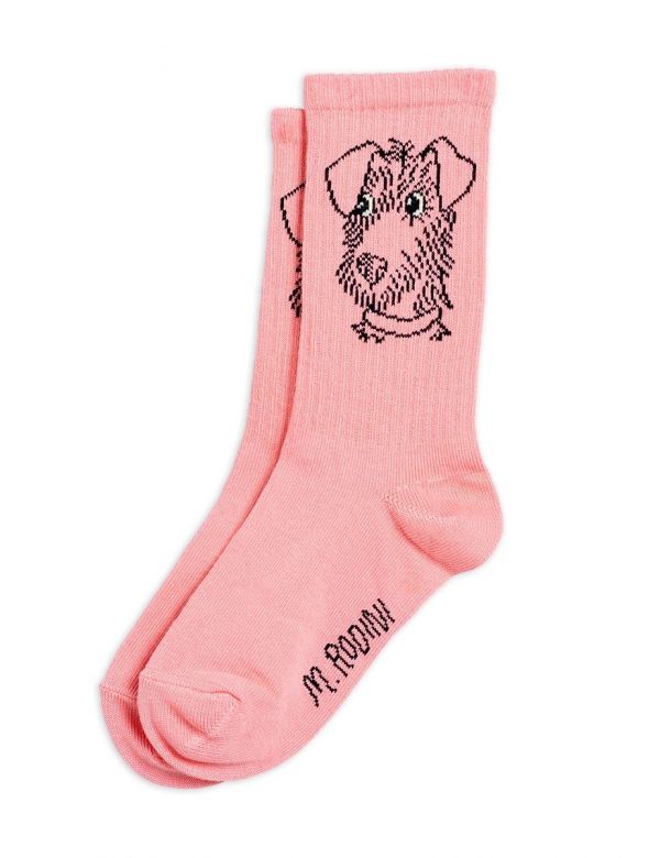 Terrier socks pink