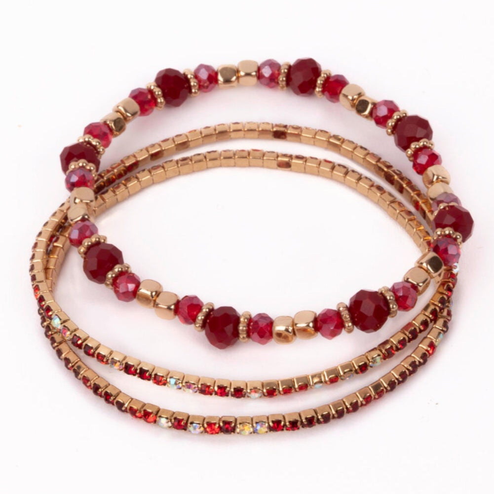 Boutique Ruby Red Armband Set (3-pack) - Great Pretenders