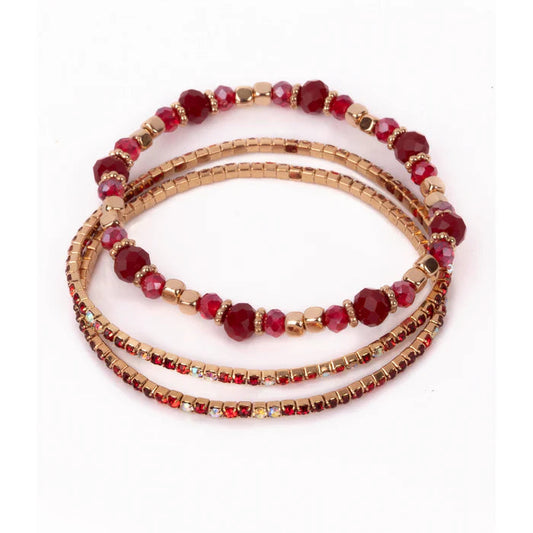 Boutique Ruby Red Armband Set (3-pack) - Great Pretenders