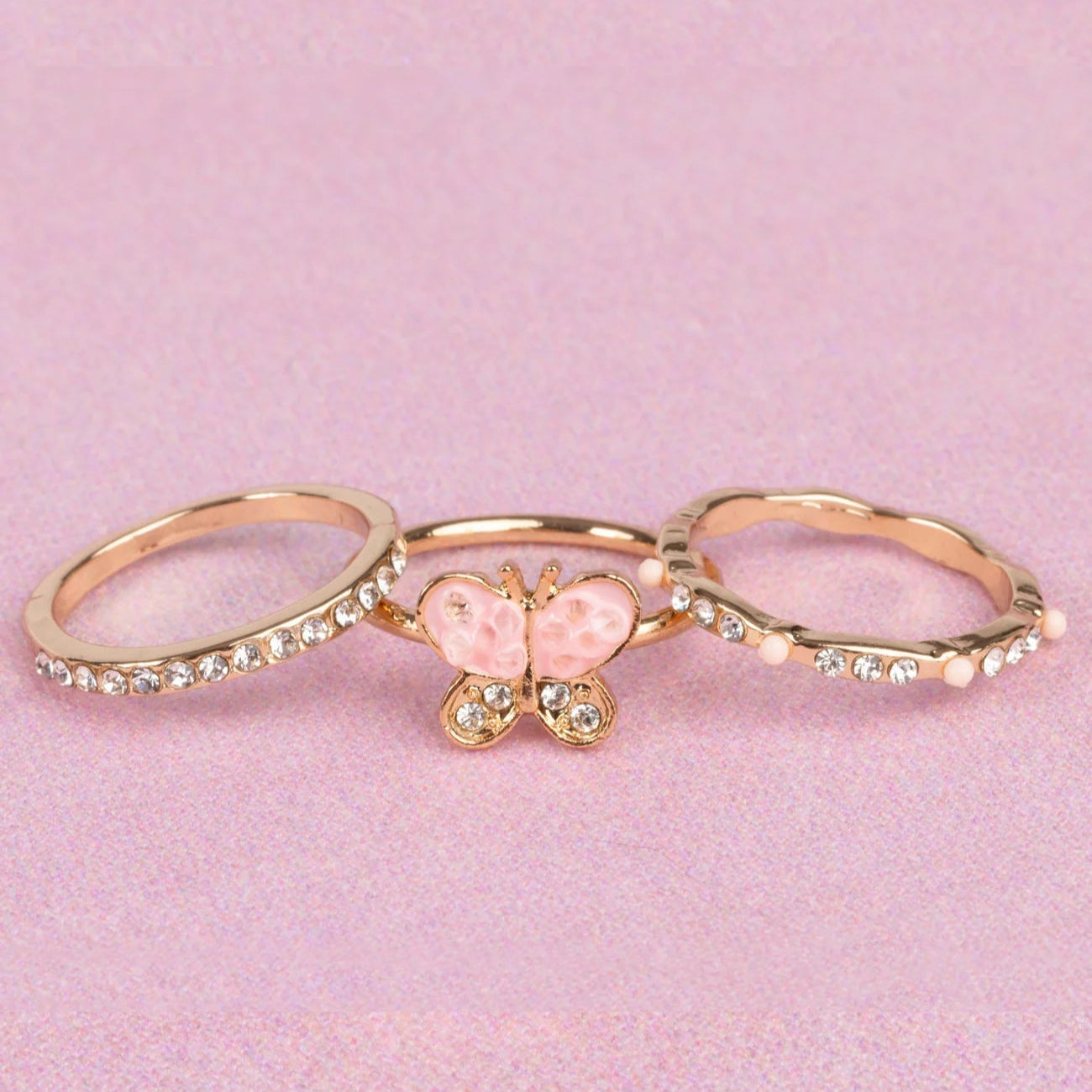 Boutique Chic Butterfly Garden Ringar 3-pack, Great Pretenders