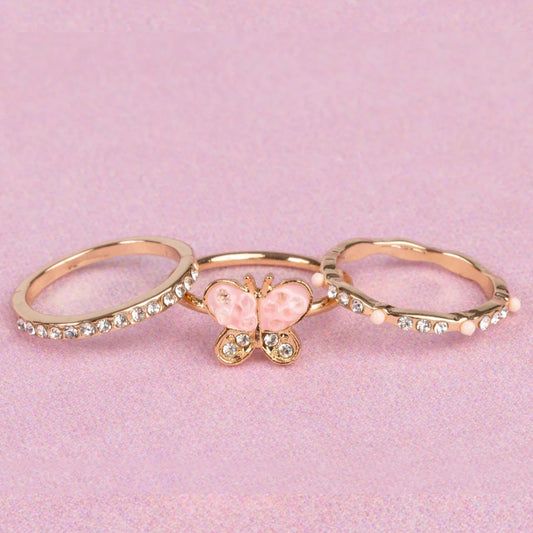 Boutique Chic Butterfly Garden Ringar 3-pack, Great Pretenders