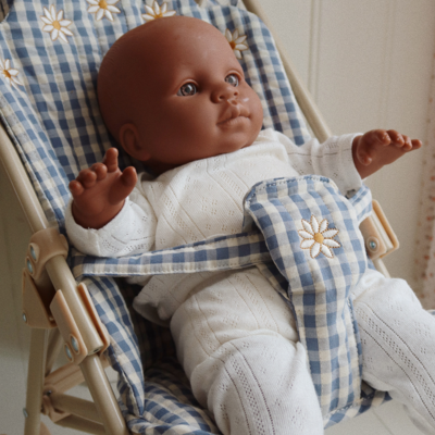 Sulky för Dockor, Captains Blue Check - Konges Slöjd