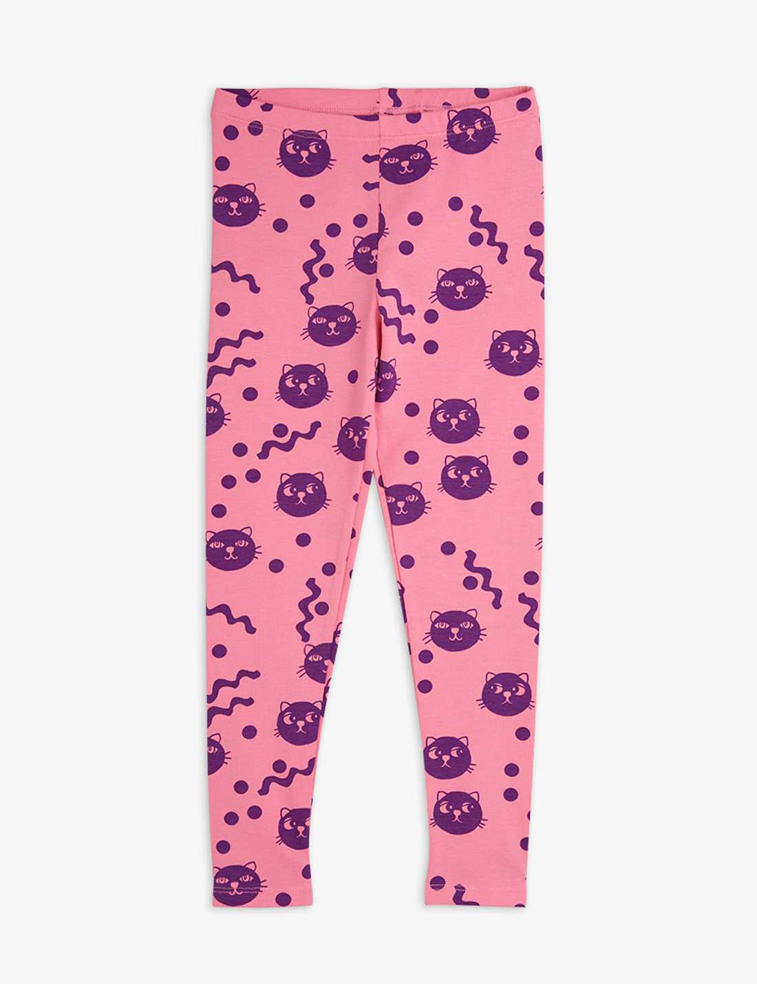 Squiggly Cats AOP Leggings, Pink