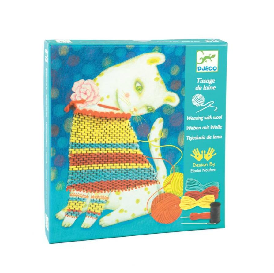 Väva med Yllegarn, Katt med Tröja - Djeco