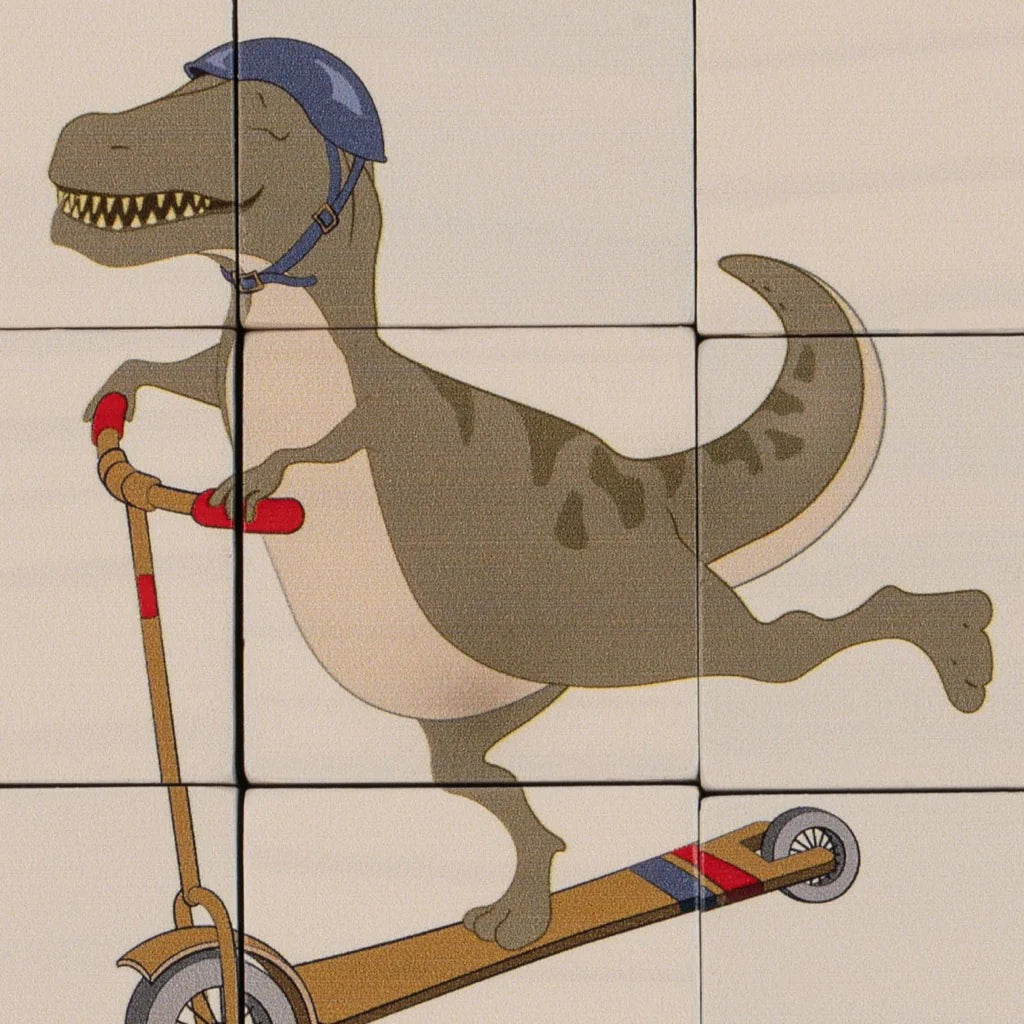 Kub Pussel i Trä, 6 Illustrationer - Konges Sløjd